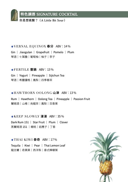 南喃至嶼｜藏在美麗島站巷弄的餐酒吧｜調酒的質感在入喉的瞬間被證實｜高雄酒吧必推